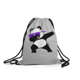 Рюкзак-мешок 3D с принтом Panda в Петрозаводске, 100% полиэстер | плотность ткани — 200 г/м2, размер — 35 х 45 см; лямки — толстые шнурки, застежка на шнуровке, без карманов и подкладки | panda dab | животные | панда