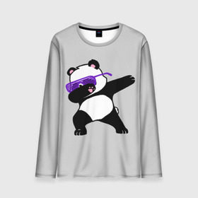 Мужской лонгслив 3D с принтом Panda в Петрозаводске, 100% полиэстер | длинные рукава, круглый вырез горловины, полуприлегающий силуэт | Тематика изображения на принте: panda dab | животные | панда