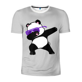 Мужская футболка 3D спортивная с принтом Panda в Петрозаводске, 100% полиэстер с улучшенными характеристиками | приталенный силуэт, круглая горловина, широкие плечи, сужается к линии бедра | Тематика изображения на принте: panda dab | животные | панда