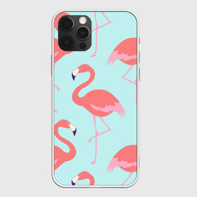 Чехол для iPhone 12 Pro Max с принтом Flamingos pattern в Петрозаводске, Силикон |  | animals | beautiful | bird | birds | birdy | blue | color | flamingo | nature | wild | белое | голубое | животные | красивое | красота | милое | природа | птица | птицы | птичка | птички | синее | фламинго | цвет | яркое