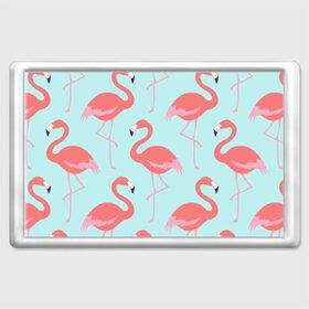 Магнит 45*70 с принтом Flamingos pattern в Петрозаводске, Пластик | Размер: 78*52 мм; Размер печати: 70*45 | Тематика изображения на принте: animals | beautiful | bird | birds | birdy | blue | color | flamingo | nature | wild | белое | голубое | животные | красивое | красота | милое | природа | птица | птицы | птичка | птички | синее | фламинго | цвет | яркое