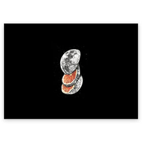 Поздравительная открытка с принтом Луна дольками в Петрозаводске, 100% бумага | плотность бумаги 280 г/м2, матовая, на обратной стороне линовка и место для марки
 | Тематика изображения на принте: апельсин | грейпфрут | ломтики | цитрус