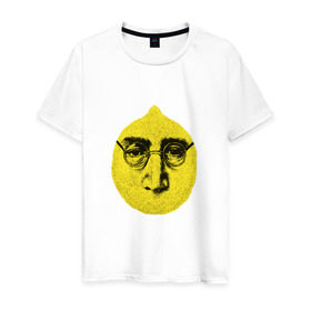 Мужская футболка хлопок с принтом John Lemon карандашем в Петрозаводске, 100% хлопок | прямой крой, круглый вырез горловины, длина до линии бедер, слегка спущенное плечо. | Тематика изображения на принте: john lennon | the beatles | битлз | джон леннон | лимон