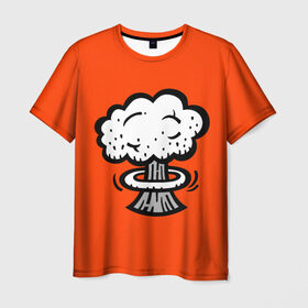 Мужская футболка 3D с принтом Bomb в Петрозаводске, 100% полиэфир | прямой крой, круглый вырез горловины, длина до линии бедер | 3d | smoke | бомба | война | грибок | дым | огонь | ядерный взрыв