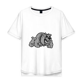 Мужская футболка хлопок Oversize с принтом Злая собака в Петрозаводске, 100% хлопок | свободный крой, круглый ворот, “спинка” длиннее передней части | 