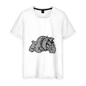 Мужская футболка хлопок с принтом Злая собака в Петрозаводске, 100% хлопок | прямой крой, круглый вырез горловины, длина до линии бедер, слегка спущенное плечо. | 