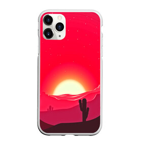 Чехол для iPhone 11 Pro матовый с принтом Gorgeous sunset в Петрозаводске, Силикон |  | Тематика изображения на принте: 3d | арт | дикий запад | закат | кактус | природа | солнце