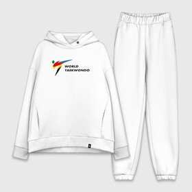 Женский костюм хлопок Oversize с принтом World Taekwondo logo в Петрозаводске,  |  | world taekwondo | wt | логотип | тхэквондо