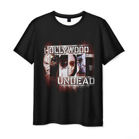 Мужская футболка 3D с принтом Hollywood Undead 5 в Петрозаводске, 100% полиэфир | прямой крой, круглый вырез горловины, длина до линии бедер | 