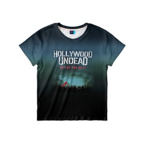 Детская футболка 3D с принтом Hollywood Undead 9 в Петрозаводске, 100% гипоаллергенный полиэфир | прямой крой, круглый вырез горловины, длина до линии бедер, чуть спущенное плечо, ткань немного тянется | hollywood undead | голливудская нежить