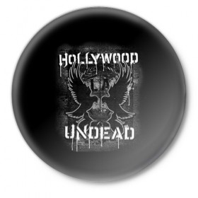 Значок с принтом Hollywood Undead 10 в Петрозаводске,  металл | круглая форма, металлическая застежка в виде булавки | Тематика изображения на принте: hollywood undead | голливудская нежить