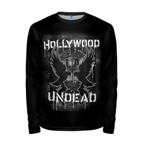 Мужской лонгслив 3D с принтом Hollywood Undead 10 в Петрозаводске, 100% полиэстер | длинные рукава, круглый вырез горловины, полуприлегающий силуэт | Тематика изображения на принте: hollywood undead | голливудская нежить