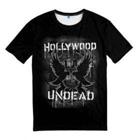 Мужская футболка 3D с принтом Hollywood Undead 10 в Петрозаводске, 100% полиэфир | прямой крой, круглый вырез горловины, длина до линии бедер | hollywood undead | голливудская нежить