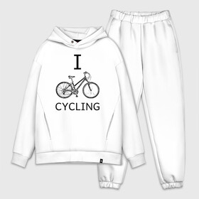 Мужской костюм хлопок OVERSIZE с принтом I love cycling в Петрозаводске,  |  | bicycle | bike | bmx | cycling | enjoy | i | like | love | moto | ride | rider | sport | байк | велик | вело | велосипед | велосипедист | ездить | зож | катать | кататься | лето | спорт | спортсмен