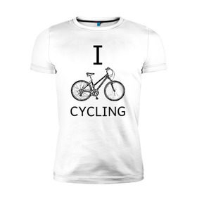 Мужская футболка премиум с принтом I love cycling в Петрозаводске, 92% хлопок, 8% лайкра | приталенный силуэт, круглый вырез ворота, длина до линии бедра, короткий рукав | Тематика изображения на принте: bicycle | bike | bmx | cycling | enjoy | i | like | love | moto | ride | rider | sport | байк | велик | вело | велосипед | велосипедист | ездить | зож | катать | кататься | лето | спорт | спортсмен