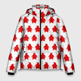 Мужская зимняя куртка 3D с принтом Пингвинчики в Петрозаводске, верх — 100% полиэстер; подкладка — 100% полиэстер; утеплитель — 100% полиэстер | длина ниже бедра, свободный силуэт Оверсайз. Есть воротник-стойка, отстегивающийся капюшон и ветрозащитная планка. 

Боковые карманы с листочкой на кнопках и внутренний карман на молнии. | 3d | арт | животные | пингвины | птицы | текстуры