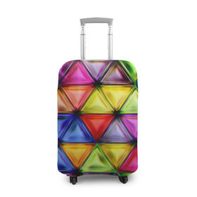 Чехол для чемодана 3D с принтом Rhombuses в Петрозаводске, 86% полиэфир, 14% спандекс | двустороннее нанесение принта, прорези для ручек и колес | art | beautiful | blue | color | cute | fugures | geometry | green | mosaic | orange | original | pattern | pink | purple | red | rhombuses | yellow | красивое | красное | красный | красота | милое | цвет | яркое