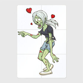 Магнитный плакат 2Х3 с принтом Zombie love в Петрозаводске, Полимерный материал с магнитным слоем | 6 деталей размером 9*9 см | Тематика изображения на принте: heart | love | zombie | зомби | любовь | сердце