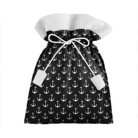 Подарочный 3D мешок с принтом Якорьки в Петрозаводске, 100% полиэстер | Размер: 29*39 см | 3d | арт | лето | море | морские | текстура | черно белые | якорь