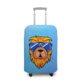 Чехол для чемодана 3D с принтом Dog hipster в Петрозаводске, 86% полиэфир, 14% спандекс | двустороннее нанесение принта, прорези для ручек и колес | animal | beast | brand | brute | dog | pet | голова животного | животные | лето | очки | собака | хипстер | шерсть