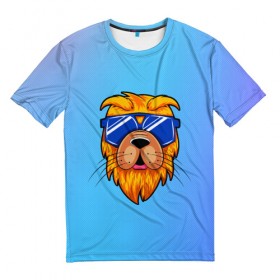 Мужская футболка 3D с принтом Dog hipster в Петрозаводске, 100% полиэфир | прямой крой, круглый вырез горловины, длина до линии бедер | animal | beast | brand | brute | dog | pet | голова животного | животные | лето | очки | собака | хипстер | шерсть