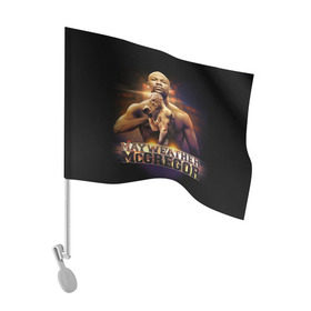 Флаг для автомобиля с принтом Mayweather vs McGregor в Петрозаводске, 100% полиэстер | Размер: 30*21 см | Тематика изображения на принте: конор макгрегор | флойд мейвезер