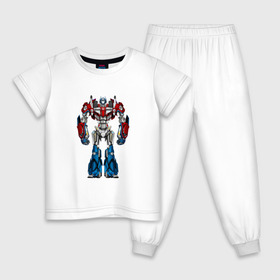 Детская пижама хлопок с принтом Оптимус Прайм в Петрозаводске, 100% хлопок |  брюки и футболка прямого кроя, без карманов, на брюках мягкая резинка на поясе и по низу штанин
 | autobot | robot | transformers | автобот | кибертрон | оптимус | прайм | робот