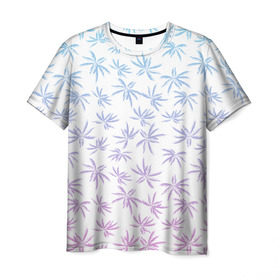Мужская футболка 3D с принтом Palm Rise Gradient в Петрозаводске, 100% полиэфир | прямой крой, круглый вырез горловины, длина до линии бедер | palm | rise