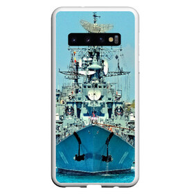 Чехол для Samsung Galaxy S10 с принтом Сторожевой корабль в Петрозаводске, Силикон | Область печати: задняя сторона чехла, без боковых панелей | 3d | море | севастополь | сторожевой корабль | судно | черноморский флот