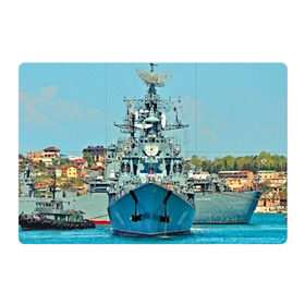Магнитный плакат 3Х2 с принтом Сторожевой корабль в Петрозаводске, Полимерный материал с магнитным слоем | 6 деталей размером 9*9 см | 3d | море | севастополь | сторожевой корабль | судно | черноморский флот