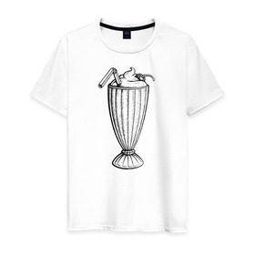 Мужская футболка хлопок с принтом 5$ Milkshake в Петрозаводске, 100% хлопок | прямой крой, круглый вырез горловины, длина до линии бедер, слегка спущенное плечо. | pulp fiction | винсент вега | криминальное чтиво | милкшейк | мия уоллес | пятидолларовый молочный коктейль