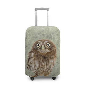Чехол для чемодана 3D с принтом Удивленная сова в Петрозаводске, 86% полиэфир, 14% спандекс | двустороннее нанесение принта, прорези для ручек и колес | орнамент | сова