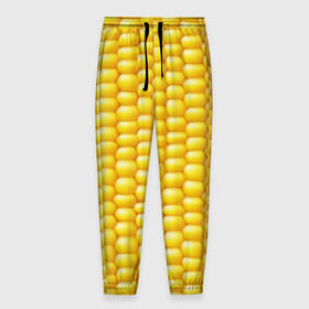 Мужские брюки 3D с принтом Сладкая вареная кукуруза в Петрозаводске, 100% полиэстер | манжеты по низу, эластичный пояс регулируется шнурком, по бокам два кармана без застежек, внутренняя часть кармана из мелкой сетки | еда | кукуруза