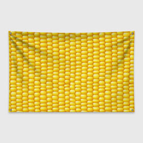 Флаг-баннер с принтом Сладкая вареная кукуруза в Петрозаводске, 100% полиэстер | размер 67 х 109 см, плотность ткани — 95 г/м2; по краям флага есть четыре люверса для крепления | еда | кукуруза