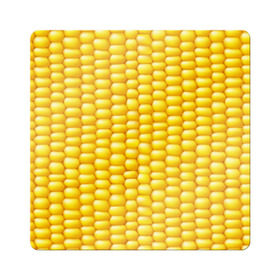 Магнит виниловый Квадрат с принтом Сладкая вареная кукуруза в Петрозаводске, полимерный материал с магнитным слоем | размер 9*9 см, закругленные углы | еда | кукуруза