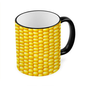 Кружка 3D с принтом Сладкая вареная кукуруза в Петрозаводске, керамика | ёмкость 330 мл | еда | кукуруза