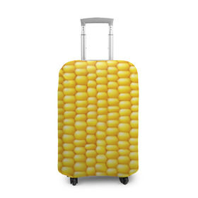 Чехол для чемодана 3D с принтом Сладкая вареная кукуруза в Петрозаводске, 86% полиэфир, 14% спандекс | двустороннее нанесение принта, прорези для ручек и колес | еда | кукуруза