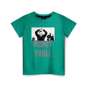Детская футболка хлопок с принтом Мумий Тролль 2 в Петрозаводске, 100% хлопок | круглый вырез горловины, полуприлегающий силуэт, длина до линии бедер | илья лагутенко | мумий тролль | русский рок.