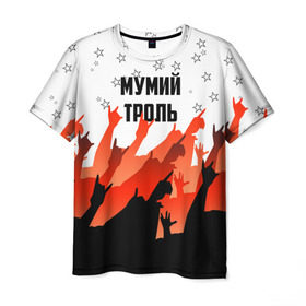 Мужская футболка 3D с принтом Мумий Тролль в Петрозаводске, 100% полиэфир | прямой крой, круглый вырез горловины, длина до линии бедер | Тематика изображения на принте: илья лагутенко | мумий тролль | русский рок.