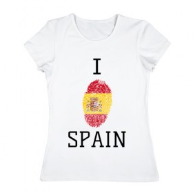 Женская футболка хлопок с принтом Отпечаток испании в Петрозаводске, 100% хлопок | прямой крой, круглый вырез горловины, длина до линии бедер, слегка спущенное плечо | 