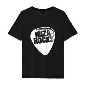 Мужская футболка хлопок Oversize с принтом Ibiza Rocks Black & White в Петрозаводске, 100% хлопок | свободный крой, круглый ворот, “спинка” длиннее передней части | dj | ibiza | pink | rocks | вечеринка | гламур | диджей | дизайн | ибица | клуб | мода | остров | отпуск | пафос | путешествие | рок | стиль