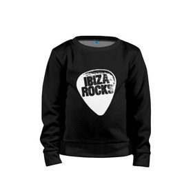 Детский свитшот хлопок с принтом Ibiza Rocks Black & White в Петрозаводске, 100% хлопок | круглый вырез горловины, эластичные манжеты, пояс и воротник | dj | ibiza | pink | rocks | вечеринка | гламур | диджей | дизайн | ибица | клуб | мода | остров | отпуск | пафос | путешествие | рок | стиль