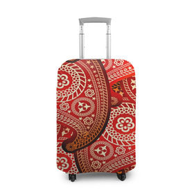 Чехол для чемодана 3D с принтом Турецкий огурец в Петрозаводске, 86% полиэфир, 14% спандекс | двустороннее нанесение принта, прорези для ручек и колес | 3d | абстракция | арт | индийский | турецкий огурец | узор | фигуры | цветы