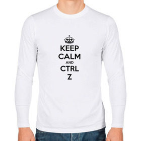 Мужской лонгслив хлопок с принтом Keep Calm And Ctrl + Z в Петрозаводске, 100% хлопок |  | ctrl + z | ctrl. z | keep calm | keep calm and | keep calm and ctrl z