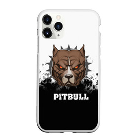 Чехол для iPhone 11 Pro матовый с принтом Pitbull в Петрозаводске, Силикон |  | 3d | dog | pitbull | абстракция | животные | краска | собака | черно белый