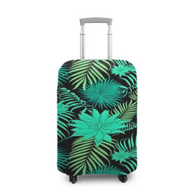 Чехол для чемодана 3D с принтом Tropical pattern в Петрозаводске, 86% полиэфир, 14% спандекс | двустороннее нанесение принта, прорези для ручек и колес | 3d | арт | лето | листья | пальмы | текстура | узор | цветы