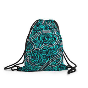 Рюкзак-мешок 3D с принтом Aboriginal pattern в Петрозаводске, 100% полиэстер | плотность ткани — 200 г/м2, размер — 35 х 45 см; лямки — толстые шнурки, застежка на шнуровке, без карманов и подкладки | абстракции | арт | волны | узор | фигуры