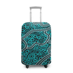Чехол для чемодана 3D с принтом Aboriginal pattern в Петрозаводске, 86% полиэфир, 14% спандекс | двустороннее нанесение принта, прорези для ручек и колес | абстракции | арт | волны | узор | фигуры