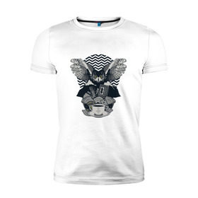 Мужская футболка премиум с принтом Twin Peaks в Петрозаводске, 92% хлопок, 8% лайкра | приталенный силуэт, круглый вырез ворота, длина до линии бедра, короткий рукав | арт | птицы | сериалы | сова | твин пикс | фильмы