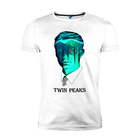 Мужская футболка премиум с принтом Twin Peaks в Петрозаводске, 92% хлопок, 8% лайкра | приталенный силуэт, круглый вырез ворота, длина до линии бедра, короткий рукав | арт | дейл купер | сериал | твин пикс | фильм